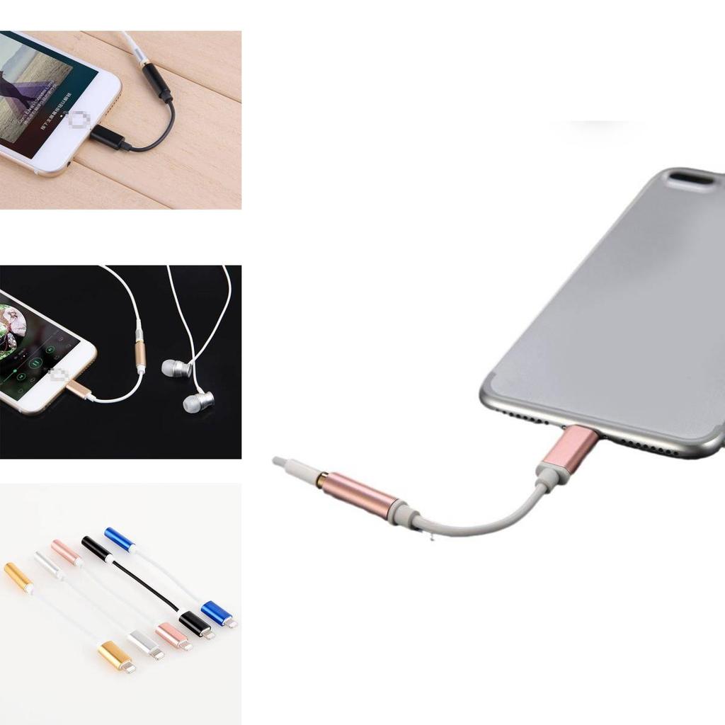 Аудиоадаптер Apple Iphone7 Lightning с золотистой, серебристой, розово-золотистой и черной отделкой для всех систем