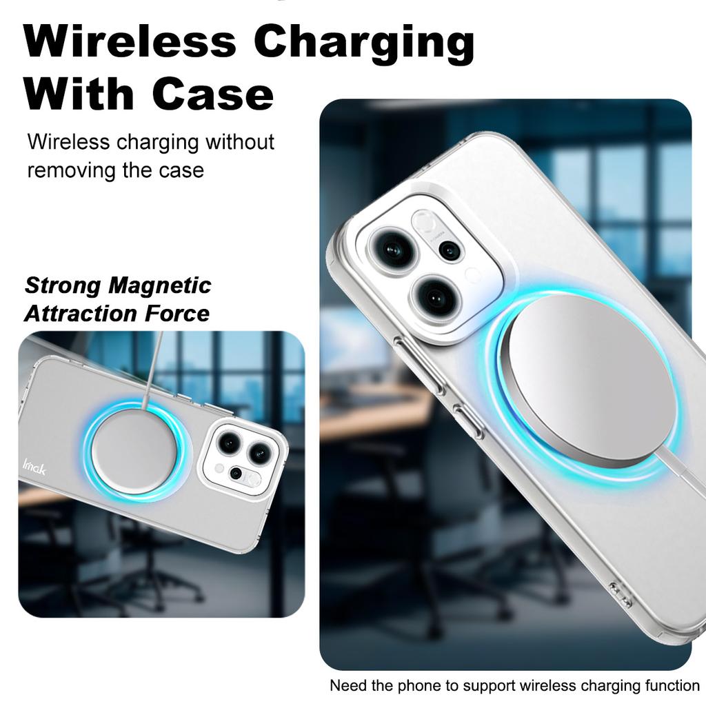 Для Oppo Reno14 5G (Глобальный) Чехол, совместимый с MagSafe, защитная задняя крышка для телефона из ПК+ТПУ