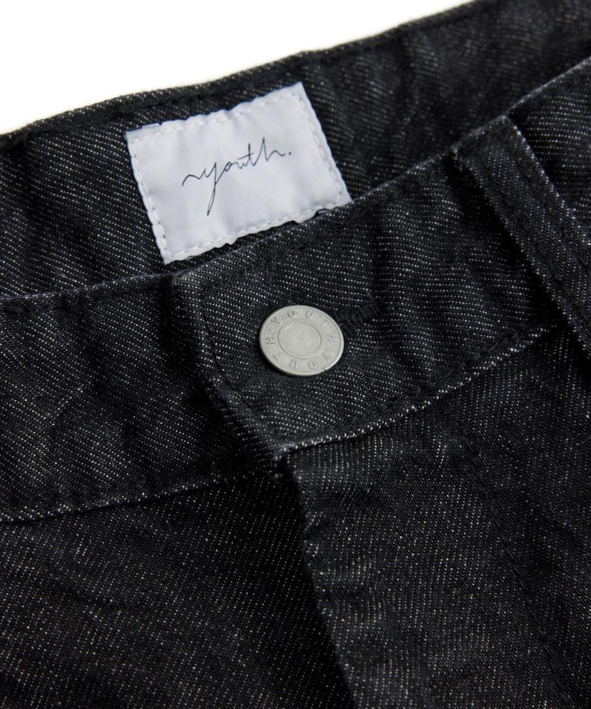 YOUTH Structured Flared Denim Pants - Washed Black