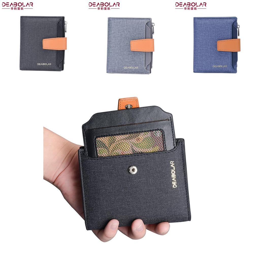 Fashionable Men's Vintage Pu Leather Wallet Retro Card Holder Zipper Coin Wallet Male Wallet K3212 Gray