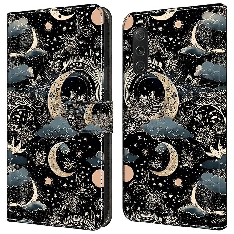 For Sony Xperia 10 V Wallet Phone Case Pattern Printing PU Leather Flip Cover - Flower Vine