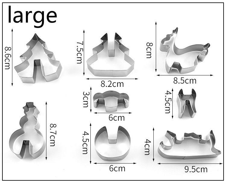 3D Stainless Steel Christmas Scene Cookie Cutter Metal Cookie Mold Flip Pcs 8 LS