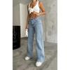 Women's Light Blue High Waist Wide Leg Loose, Casual Jeans
