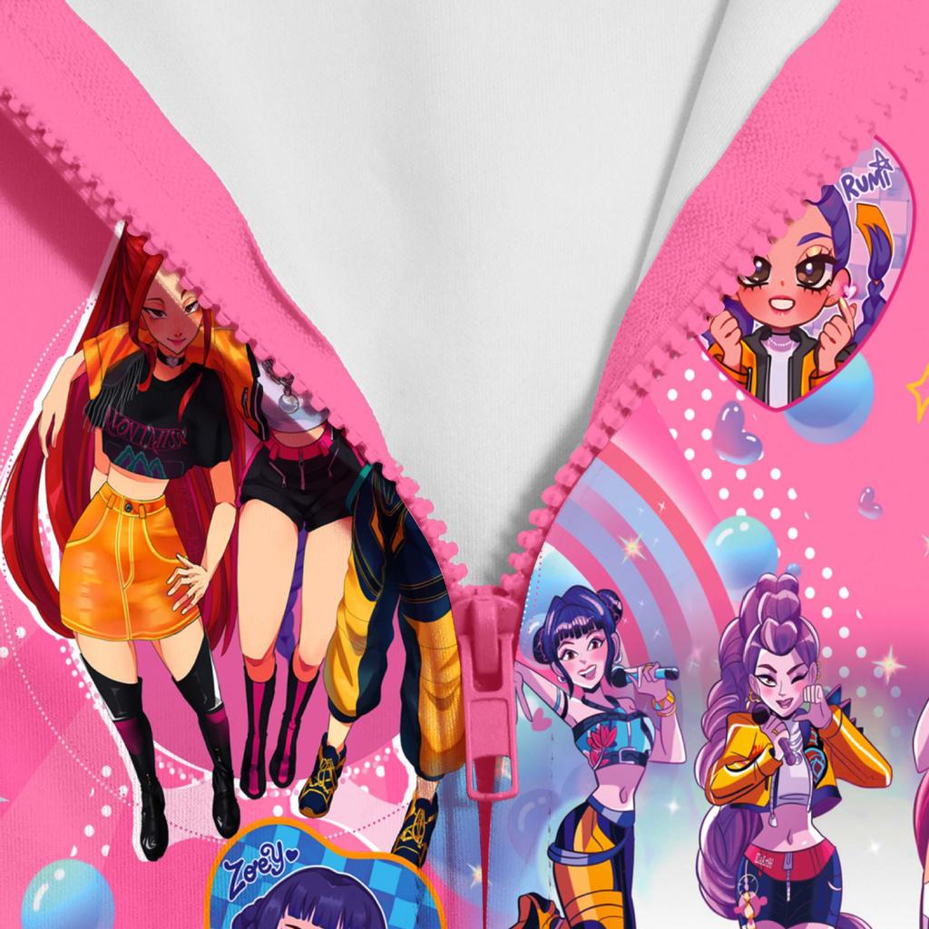 Худи для девочек 3D Мультяшная куртка Толстовка Музыкальная на молнии с капюшоном с длинным рукавом Топы