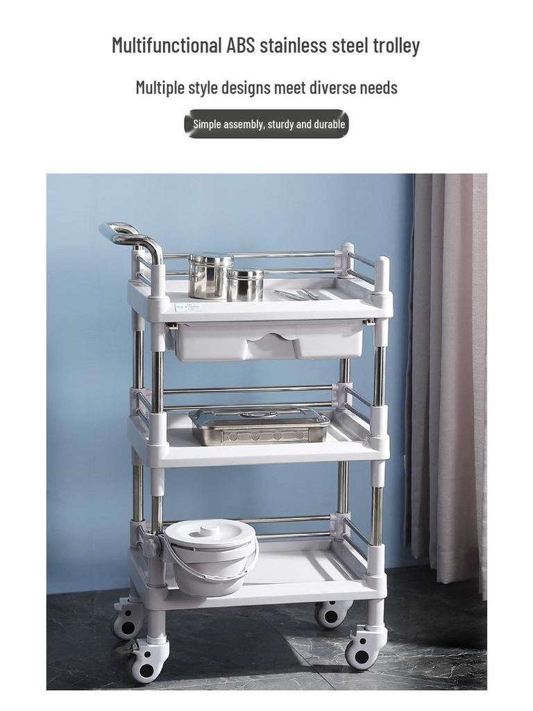 Медицинская тележка из нержавеющей стали: Маленькая тележка для хирургических инструментов и медсестринский столик