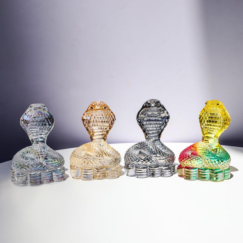 2025 Зодиак Год Змеи Фигурка Змея Приглашение Удача Компактный Стеклянный Лечебный Кристалл Увеличение Денежной Удачи Удача Удача Фэн-шуй