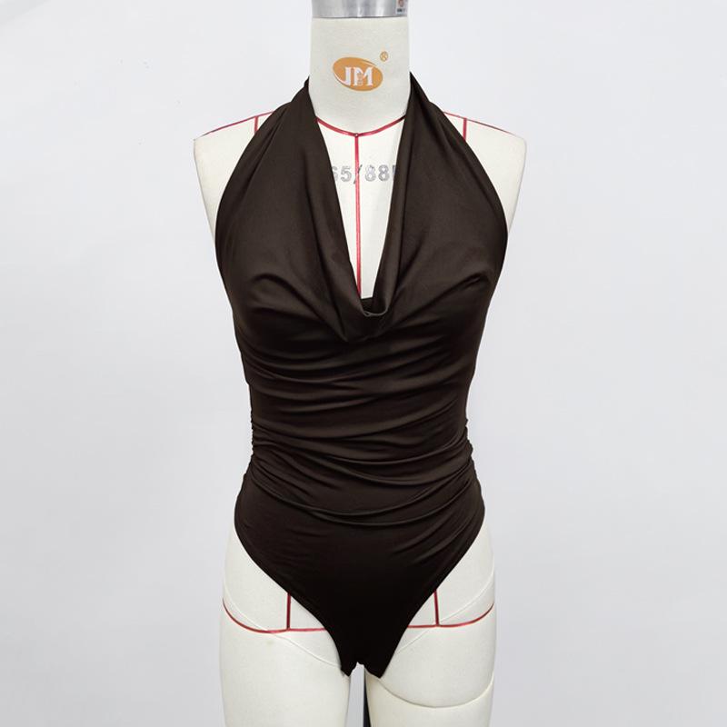 Summer Sexy Slim-Fit Draped Halter Backless Women's Jumpsuit