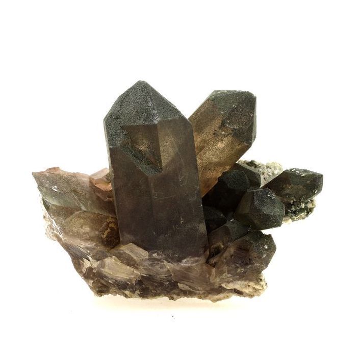 Pierres et Minéraux. Quartz fumé, Chlorite. 3303.5 ct. Argentière, Massif du Mont-Blanc, France..