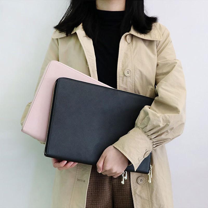 PU Laptop Sleeve Bag 13 Inch Notebook Durable Water-Resistant Carry Case With Shock Absorption Lightweight Spacious