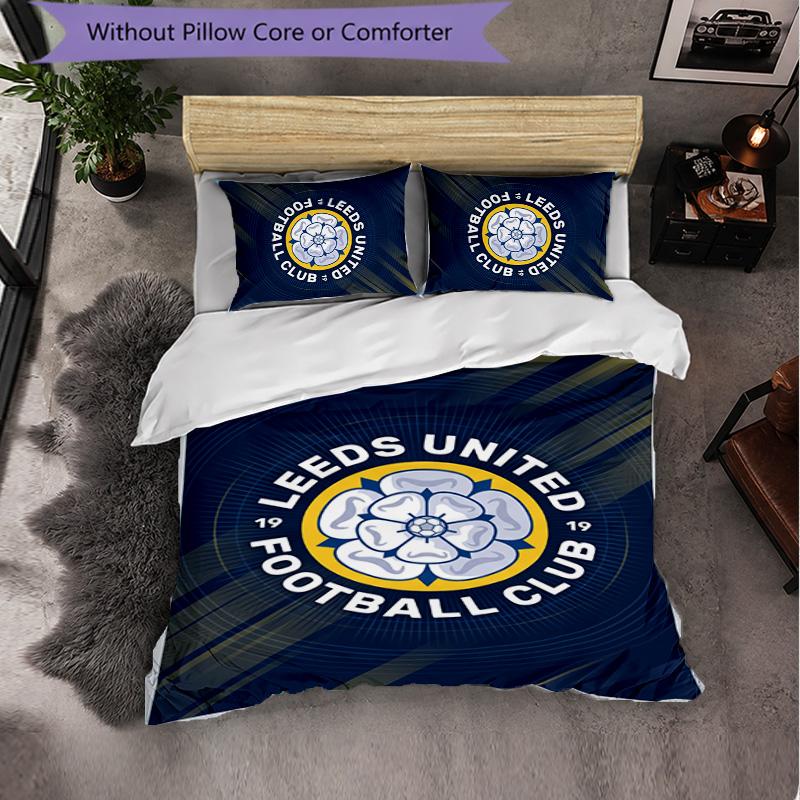 Leeds United Themed Bedding 3Pcs Duvet Cover Set Decorative Bed Linen For Teen Room Home Decoration
