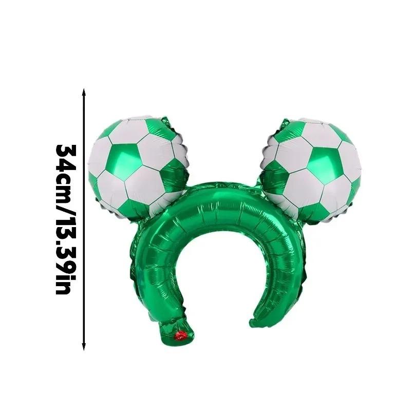 Headwear Soccer Foil Balloons Inflatable Soccer Shape Hand Stick Balloon Colorful Soccer Party Balloons Sports Theme Decoration