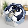 1pc Penguin Moonlight Automatic Folding Umbrella Automatic Open/Close, 8-Rib Durable Frame, Compact Travel Umbrella Suitable004