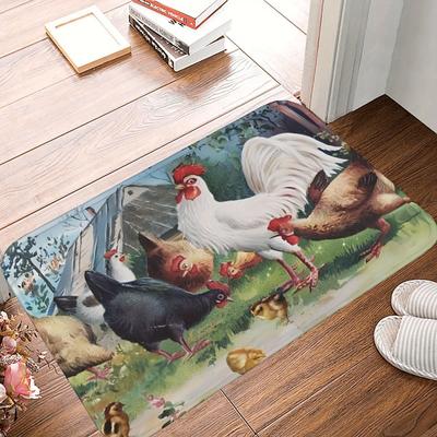 1 шт. Кухонный коврик с рисунком курицы, нескользящий придверный коврик, поп-дизайн, коврик для ванной, ковер для дома, под раковину, для прачечной, декор