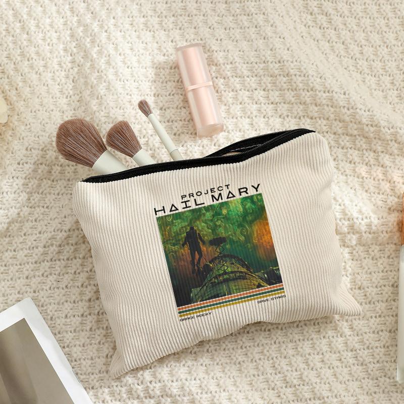 1pc Project Hail Mary Space Makeup Bags Makeup Corduroy Storage Bag Travel for Women Sci-Fi Book Lover Bags Multi Functional