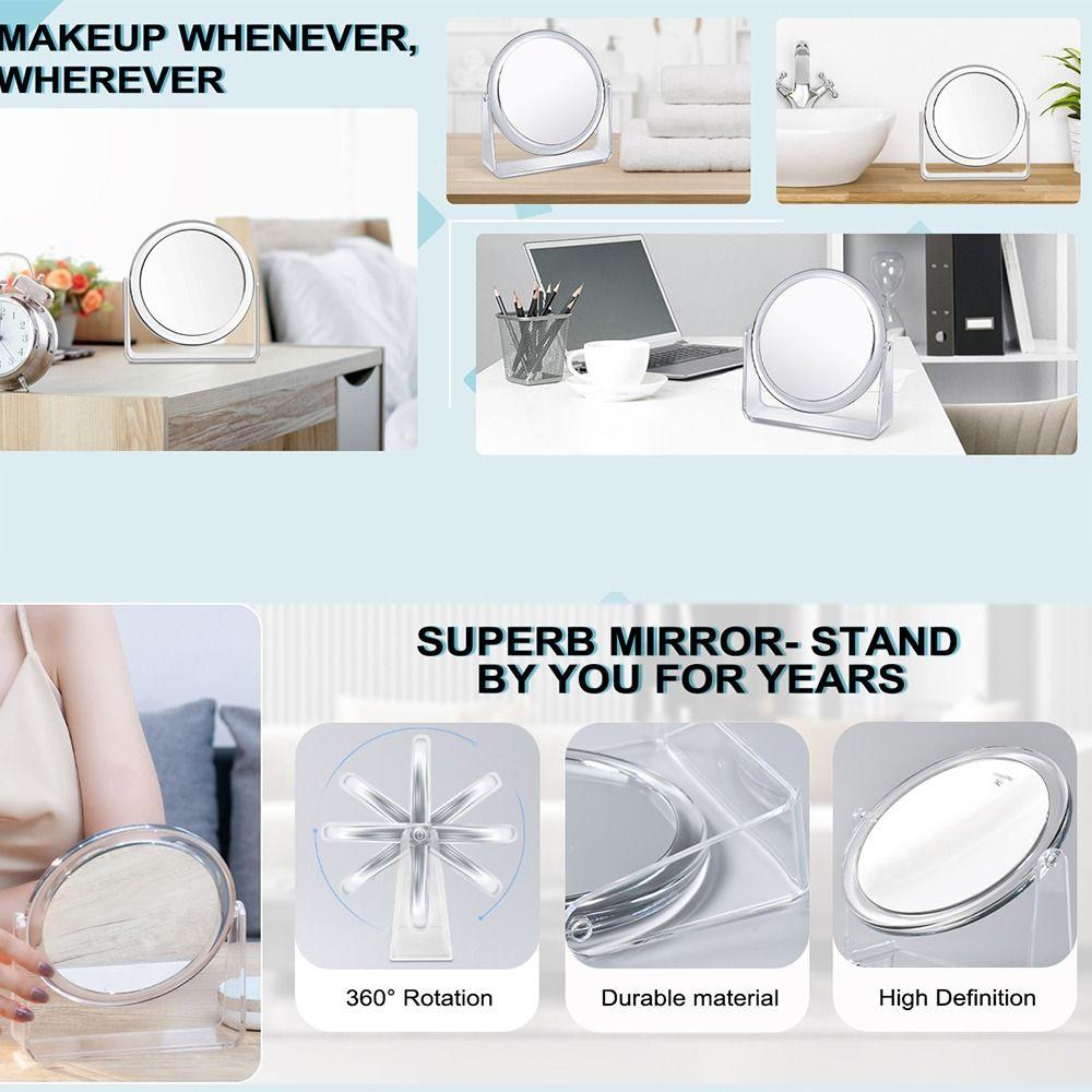Двустороннее 5-кратное увеличительное зеркало, вращающееся на 360°, зеркало для макияжа, туалетный столик