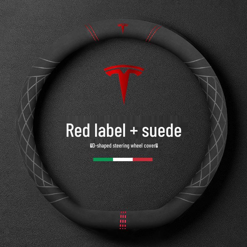 Tesla Model Y/3 Suede Steering Wheel Cover - Car-Specific Design