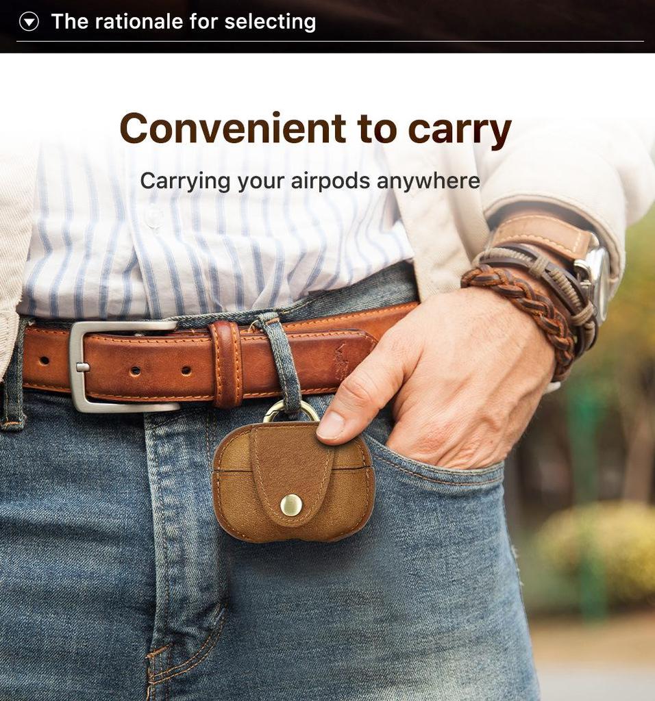 Чехол ручной работы из натуральной кожи для AirPods Pro 2