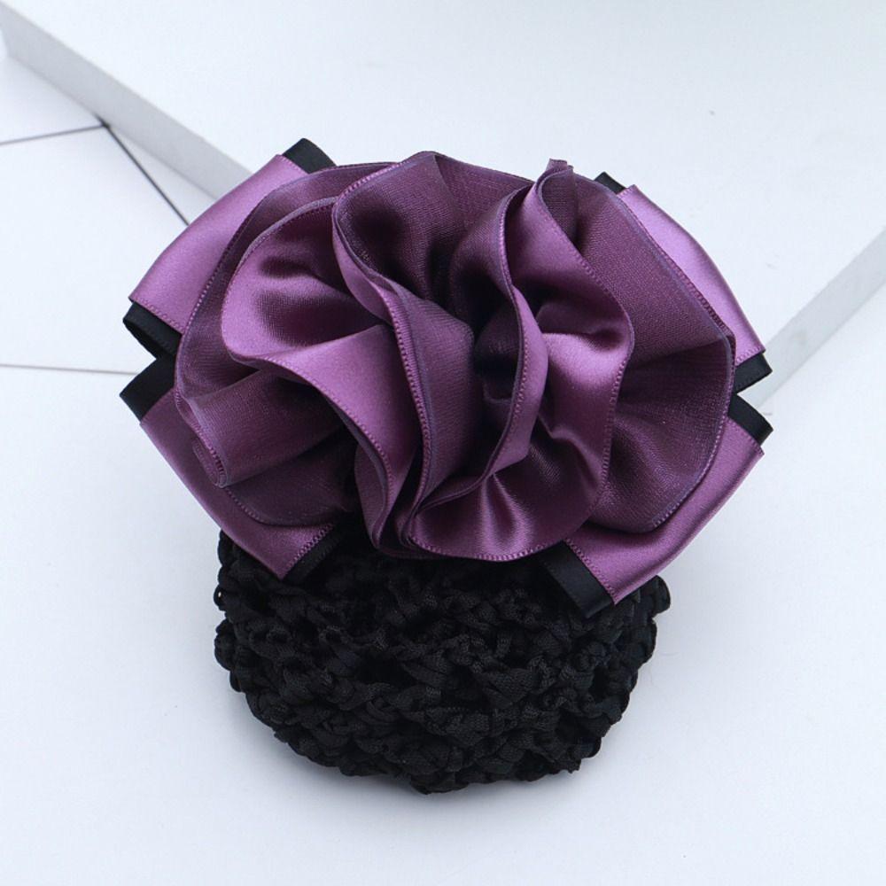 Korean Style Ballet Hair Net Spring Clip Hair Styling Tool Elegant Bun Cover For Women Girls