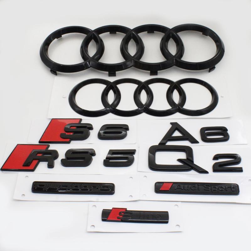 2026 Hot Car Hood Front Grill Rear Trunk Stickers Accessories For Audi S3 RS4 RS5 S4 RS3 RS6 S5 S6 A3 A4 A5 A6 A7 Q2 Q3 Q5 Q7 Q8 Quarrto