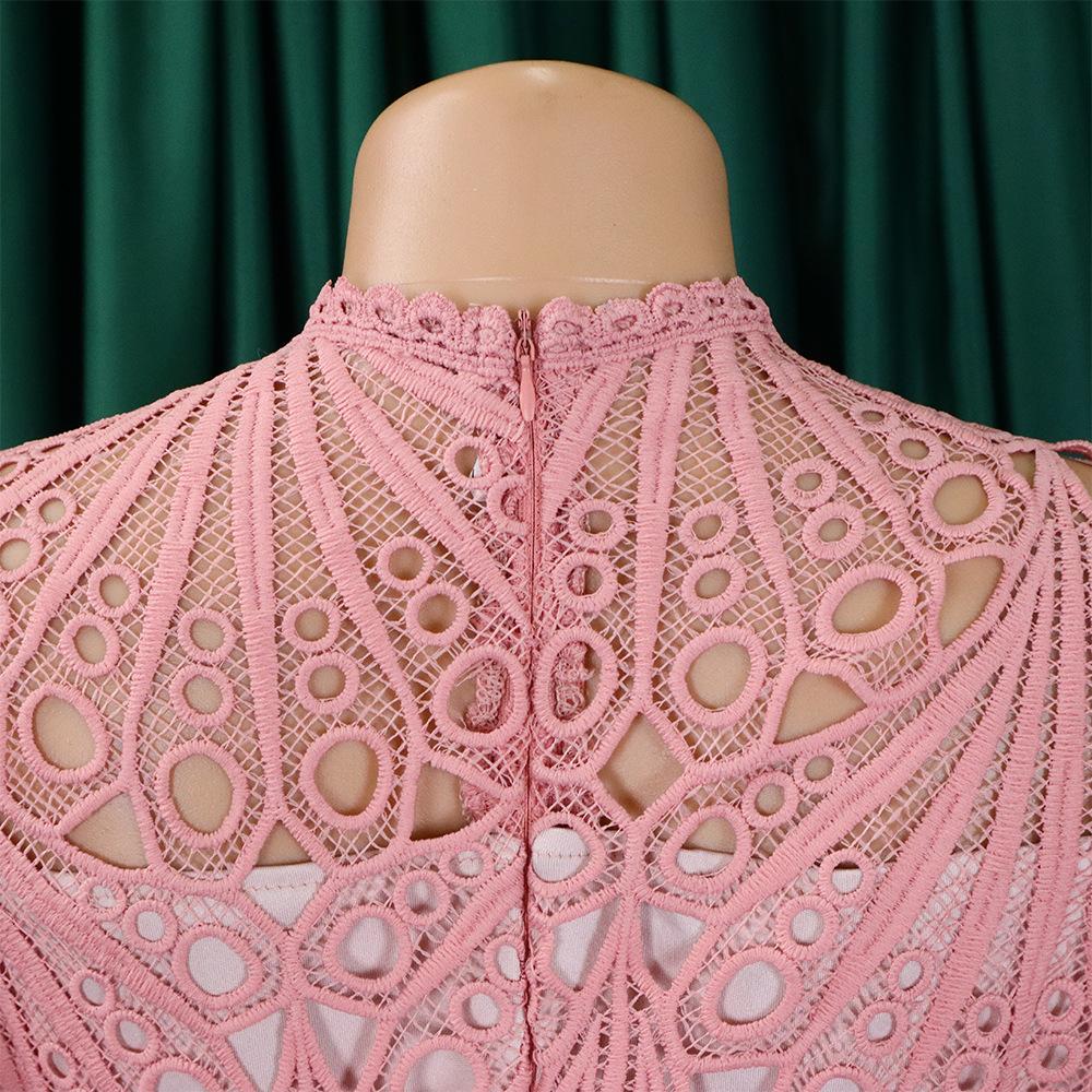 YYFS Women's Fashion Summer Spring Solid Color Print Short Sleeve O-Neck High Waist Casual Dresses