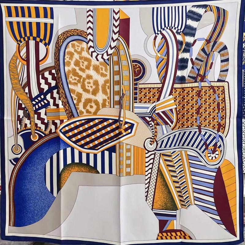 Spring Temperament Saddle Pad 90 Twill Silk Square Scarf Women'S Mulberry Silk Scarf Silk Scarf Small Shawl