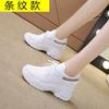 Inner Height-increasing Little White Shoes Women's New Spring Fly-woven Mesh Casual Sports Shoes Breathable Thick-soled Summer
