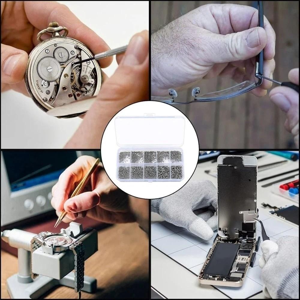 1200Pcs/Box High Hardness Micro Cross Screws Eyeglass Repair Screws Sunglasses Repair
