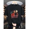 Graphic T-Shirt Featuring The Thriller Album - Heavyweight 100% Unisex Tee Showcasing The Iconic Album Artwork, Designed In A Black And Red Retro