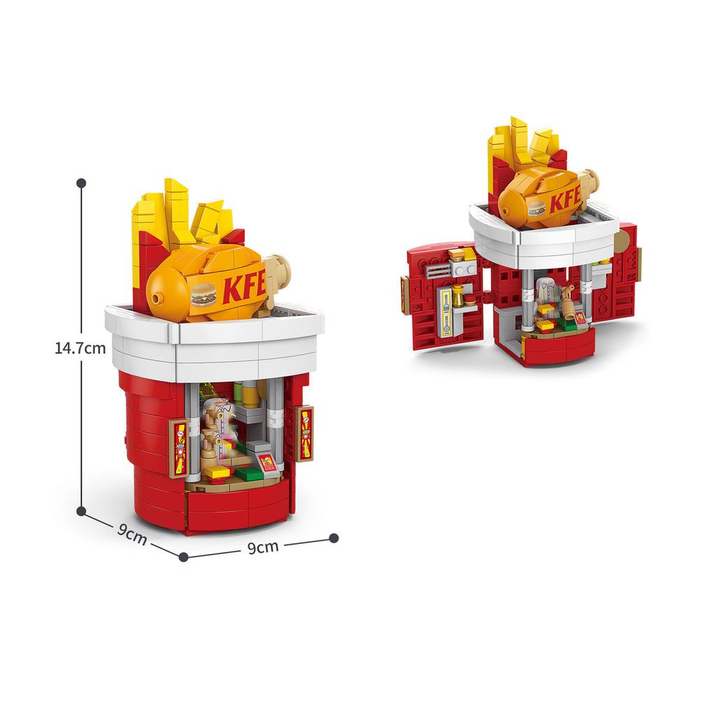 8 Стилей Мини Уличный Вид Городская Архитектура Строительные Блоки Магазин Закусок Магазин Дом Модель Кирпичики Пазл Замок Игрушки для Детей