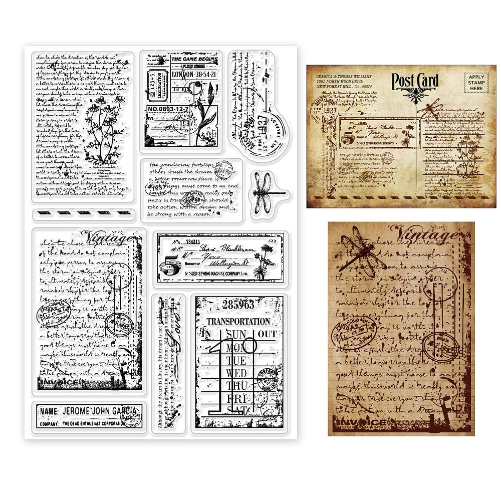 PVC Plastic Stamps for DIY Scrapbooking Photo Album Decorative Cards Making Stamp Sheets Word 16x11x0.3cm