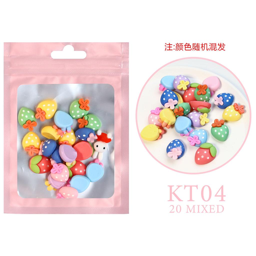 Nail Art Resin Cartoon Jewelry With The Same Mixed Mini Cartoon, Little Soft And Cute Girl Heart Cartoon 20 Pcs