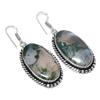 Indian Moss Agate Gemstone 925 Sterling Silver Jewelry Earring 2.17" H3h60