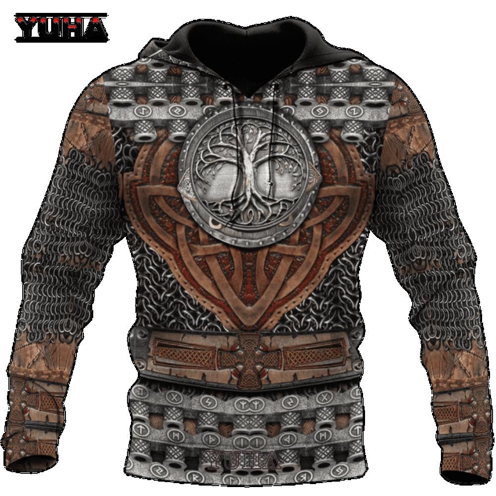 Мужские толстовки с 3D-принтом Vikings Classic Wolf Hoodies Jacket Весна Осень Модные пуловеры Хип-хоп Панк Оверсайз Топы