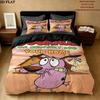 Custom the Cowardly Dog Bedding Quilt Set Quilt Cover Pillowcase Home Decoration Birthday Gift (1 * duvet cover + 2 * pillowcase, without core)