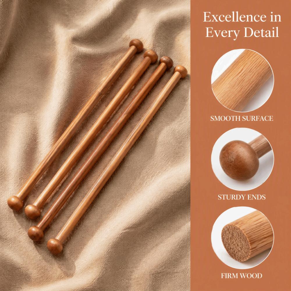 4pcs 9 Inch Long Dowel Rod Sticks Round Sandalwood Hanging Rod Decoration Tapestry Hanging