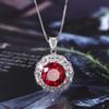 Jewelry Copper Bottom Gold-Plated Simulation Red Corundum Round Temperament Light Luxury Suit Women 12-7Mm