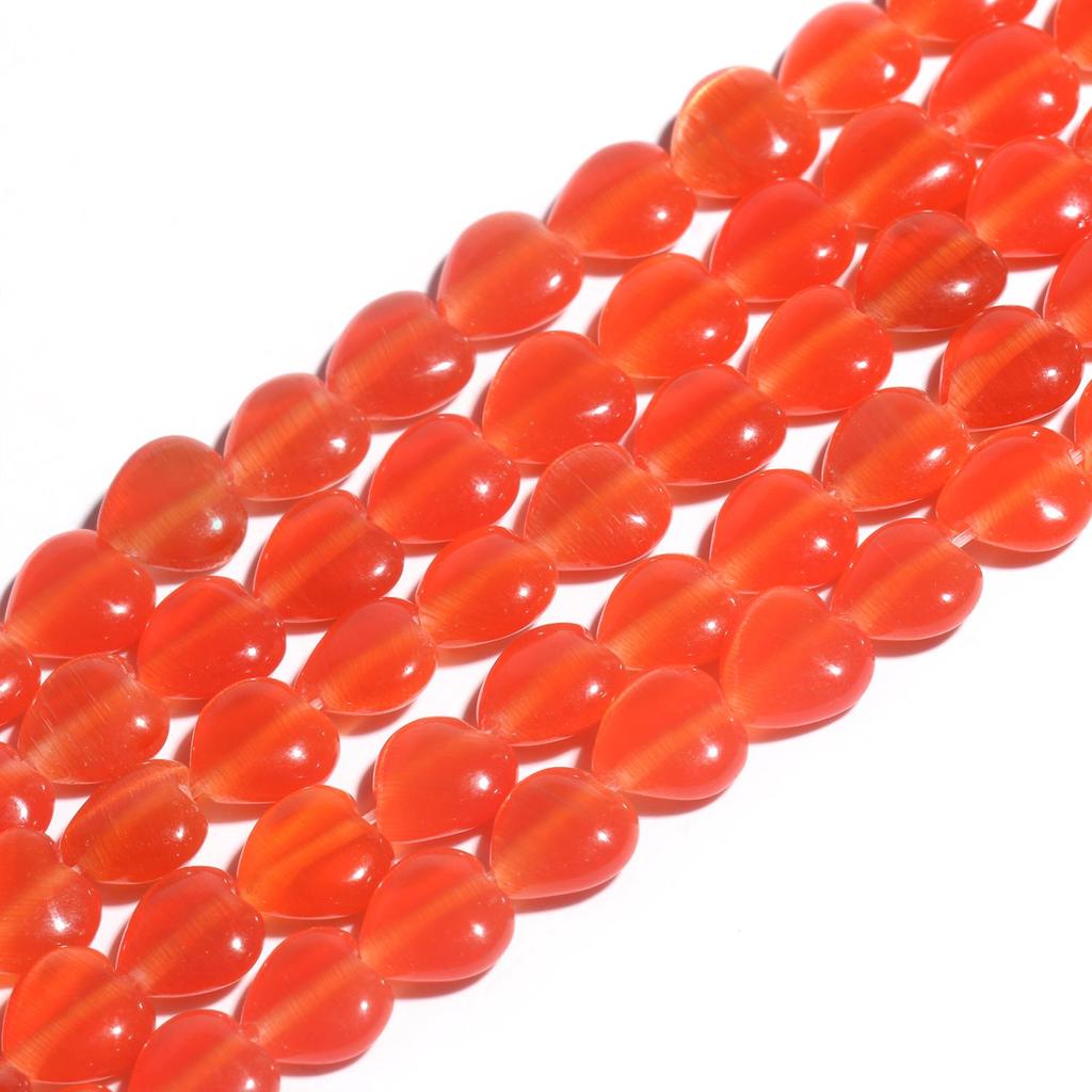 1 шт., бусины из натурального камня, 8 мм, кошачий глаз, лунный камень, опал, в форме сердца, разные цвета, свободные прокладки из бисера, для изготовления ювелирных изделий, браслет, ожерелье