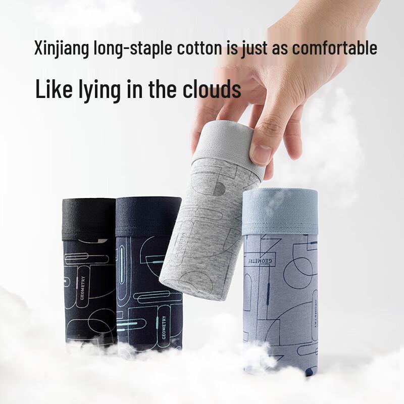 Мужские хлопковые трусы-боксеры Montagut, 4 шт., с антибактериальной шелковой ластовицей