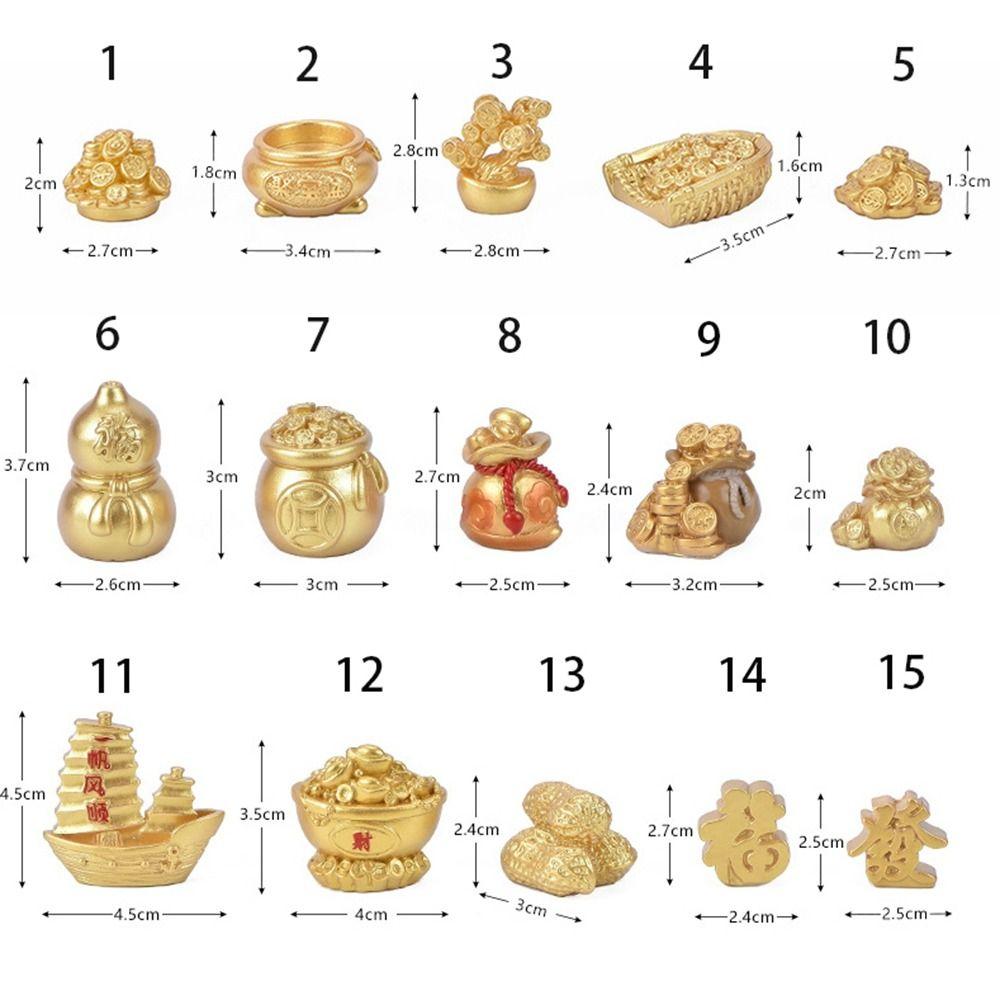 Богатство Прокатывающаяся смола Микропейзаж Благоприятные Украшения Фигурка Фортуна Безделушки Маленькое Украшение