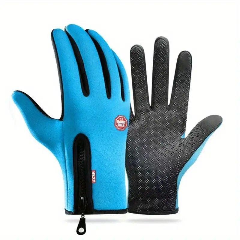 Lightweight Thermal Winter Gloves Touchscreen Compatible Non-Slip Cycling Driving Running Waterproof Gloves for Cold Weather