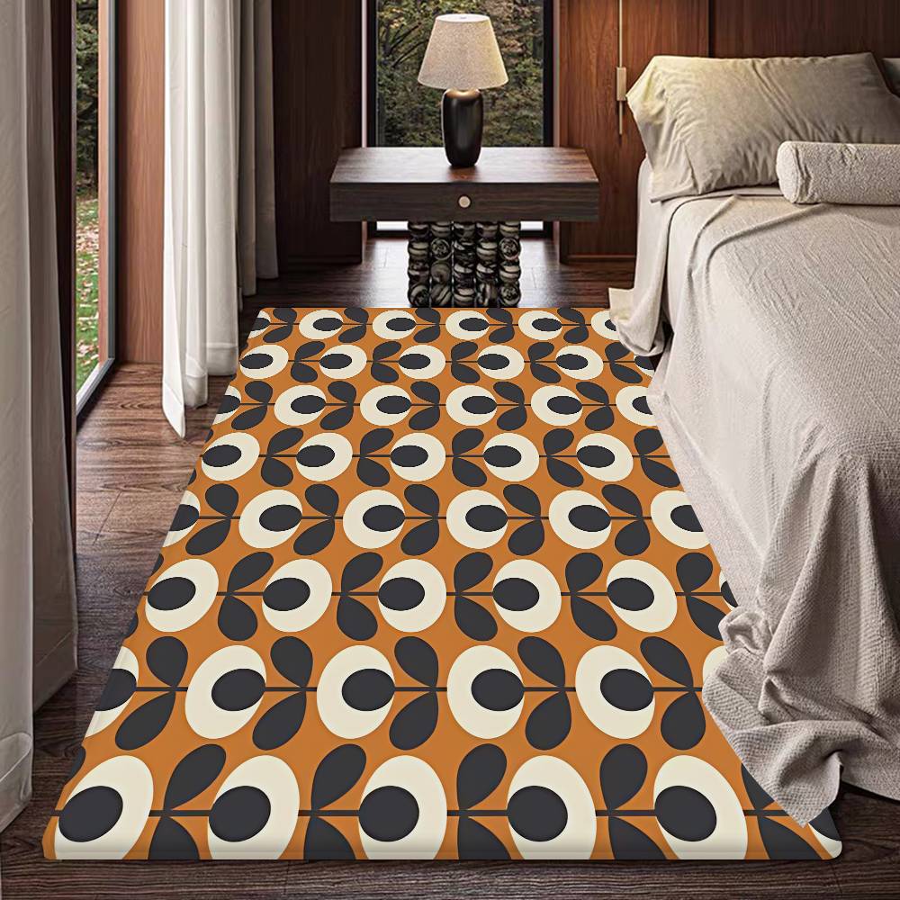 Orla Kiely Лист Цветок Коврик для Ванной Противоскользящий Впитывающий Воду Длинный Полосатый Подушка Коврик для Спальни Отель Декор Коврик