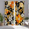 2 шт. Шторы блэкаут в стиле груви 70-х, бохо, с цветочным принтом, традиционный дизайн с оранжевыми цветами, полупрозрачные полиэстеровые шторы с кулиской для гостиной