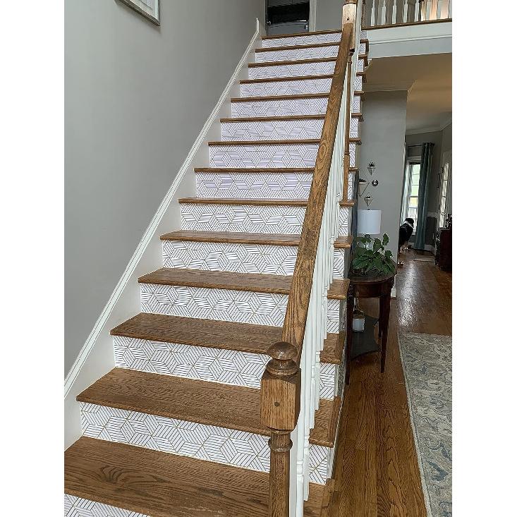 Бело-золотая геометрическая полосатая шестиугольная самоклеящаяся контактная бумага, самоклеящиеся обои, съемная виниловая пленка, декоративная подкладка для полок и ящиков