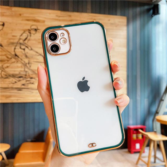 Гальванический прозрачный чехол для телефона для Iphone 12 13 Pro 11 12 Max Xr X Xs Max 13pro 14pro Max, мягкая прозрачная противоударная задняя крышка