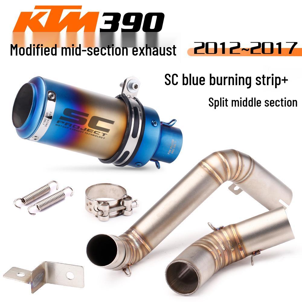 Модифицированная выхлопная система для Duke390/RC390: Комплект средней части и конечной трубы из нержавеющей стали и титана