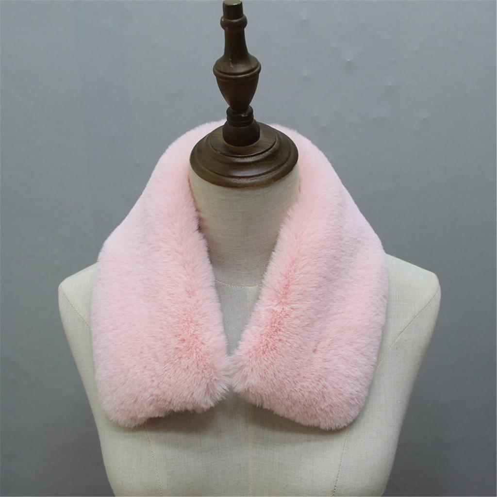 Imitation Rabbit Hair Scarf Women Furry Collar Shawl Solid Color Winter Detachable Fuzzy Fake Collar Wrap Vintage Scarf