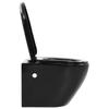 Wall mounted toilet without rim ceramic black