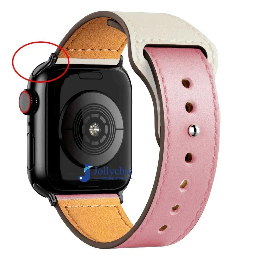 Ремешок из кожи для часов Apple Watch Band 44 мм 45 мм 41 мм 40 мм 42 мм 38 мм 49 мм 45 мм браслет Correa IWatch Series 8 Ultra 3 6 SE 7 ремешок
