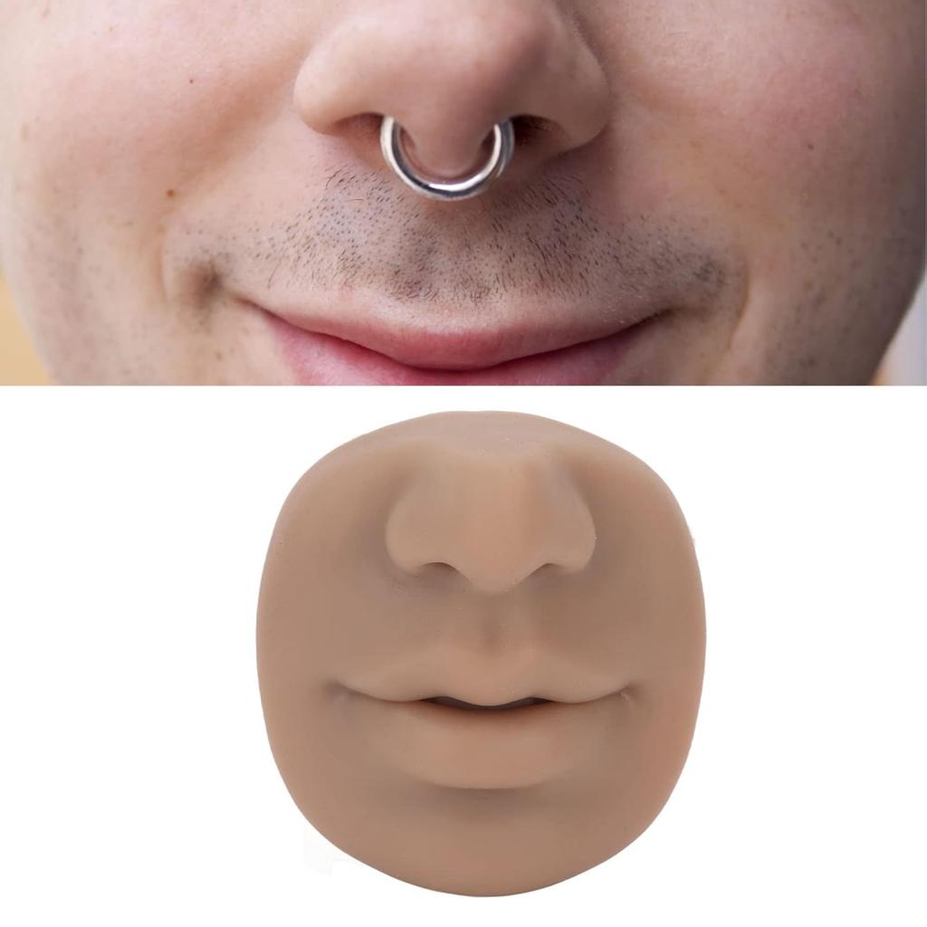 Силиконовая модель для пирсинга, Модель лица для пирсинга с ртом, Гибкая для салонного обучения, Практики пирсинга, Инструменты, Мягкая имитация модели носа, Многоразовая