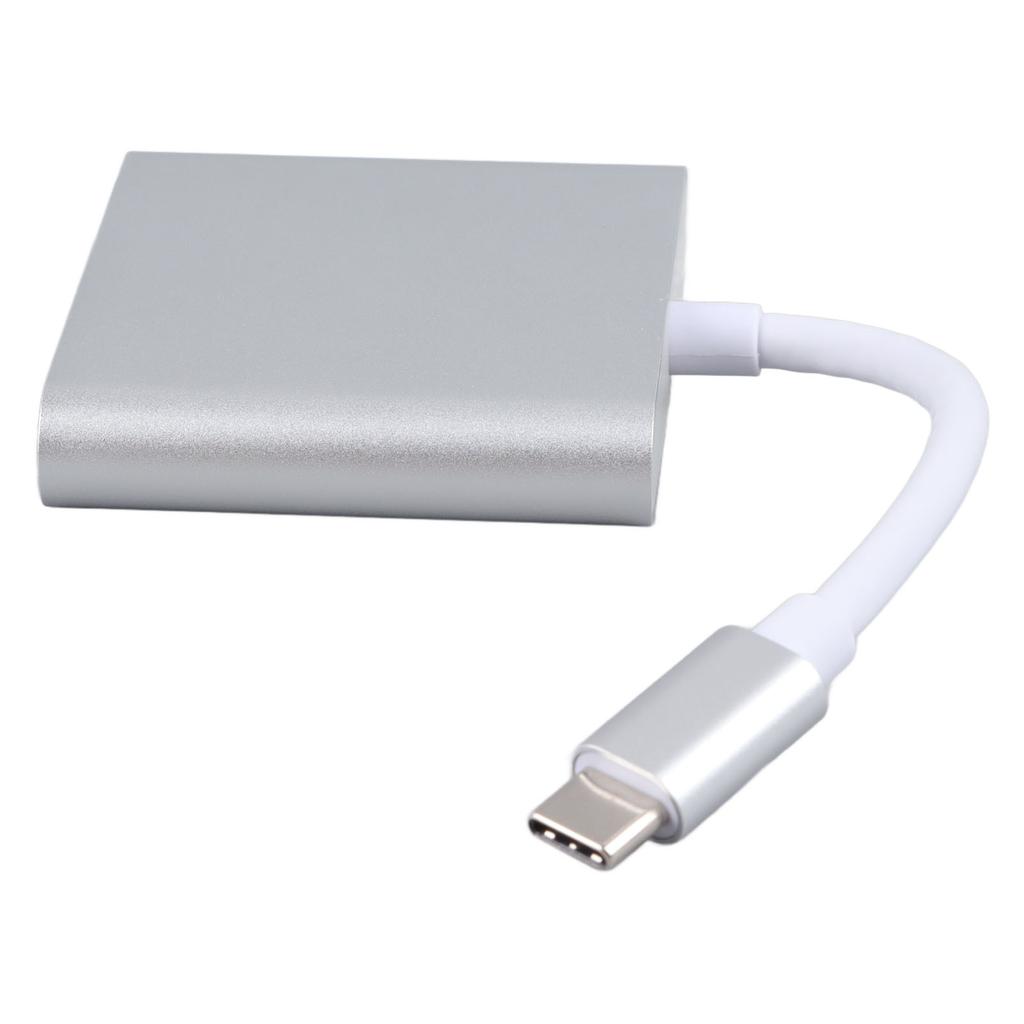 USB C Docking Station 3 in 1 Aluminum Alloy 4K HD 5Gbps Transmission 60W PD Power USB C Hub for TV Projector Computer